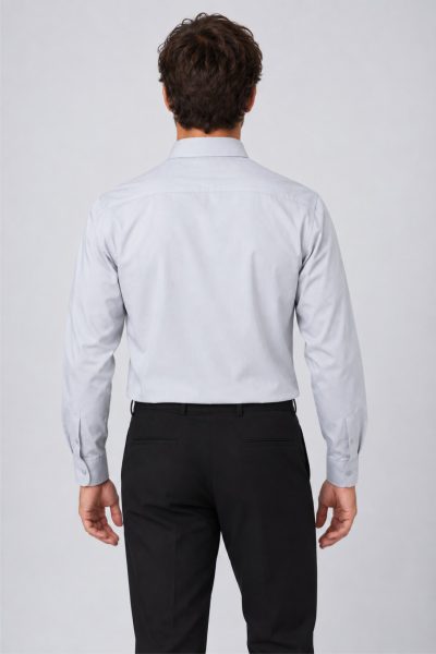Camisa de Vestir Monk 4 Camisa Monk hombre espalda gris perla